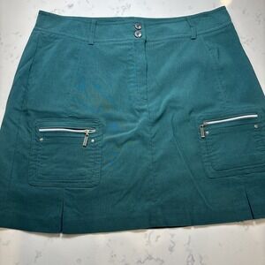 Jamie Sadock‎ Womens Golf Tennis Skort Size 12 (32" Waist) Green Zip Pockets